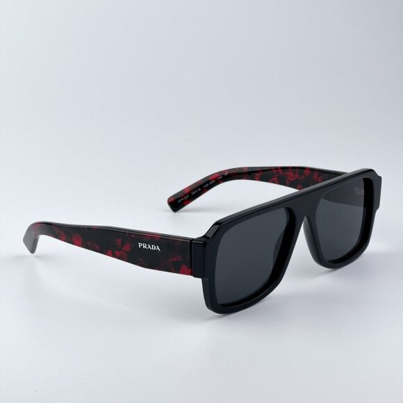 Prada Men BRAND NEW Sunglasses Black Dark Grey Pilot PR22YS 1AB5S0 - Picture 6 of 12